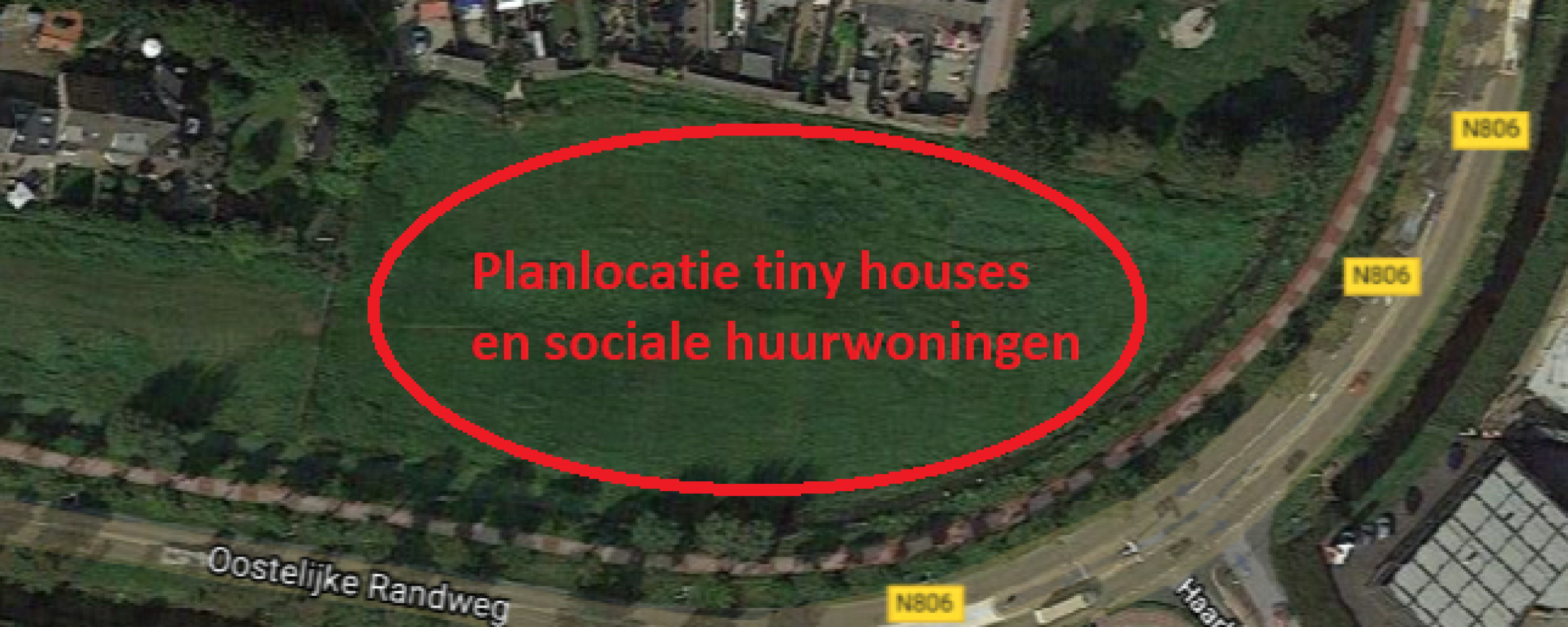 Planlocatie tiny houses en huurwoningen omcirceld