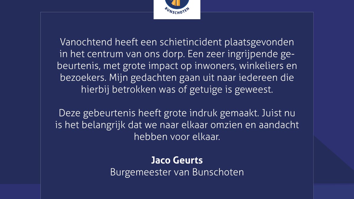 Reactie burgemeester schietincident